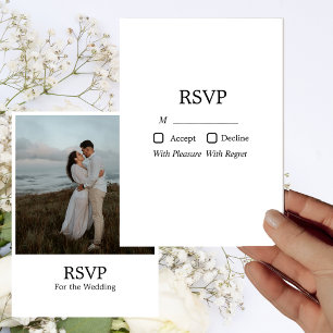 Modern Minimalistic Elegant Photo Wedding RSVP Invitation