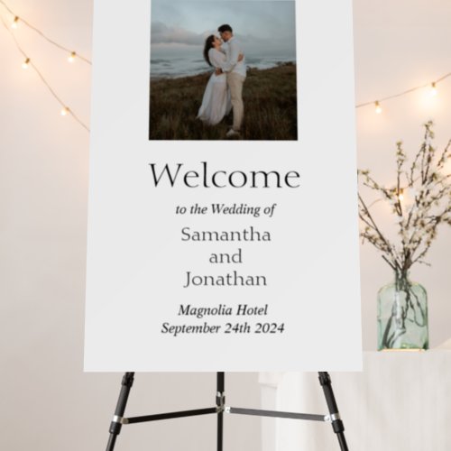 Modern Minimalistic Elegant Photo Welcome Foam Board