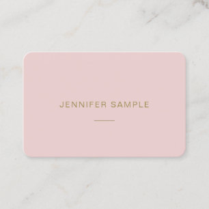 Modern Minimalistic Elegant Pink Gold Template Top Business Card