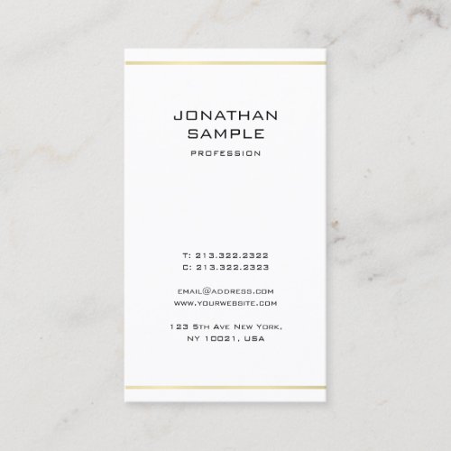 Modern Minimalistic Elegant Professional Gold Look Business Card