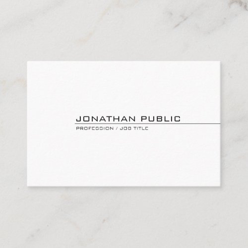 Modern Minimalistic Elegant Professional Plain Business Card