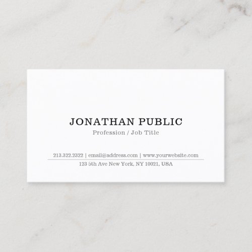 Modern Minimalistic Elegant Professional Template Business Card