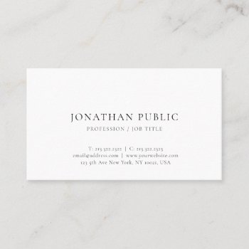 Modern Minimalistic Elegant Simple Professional Business Card by art_grande at Zazzle