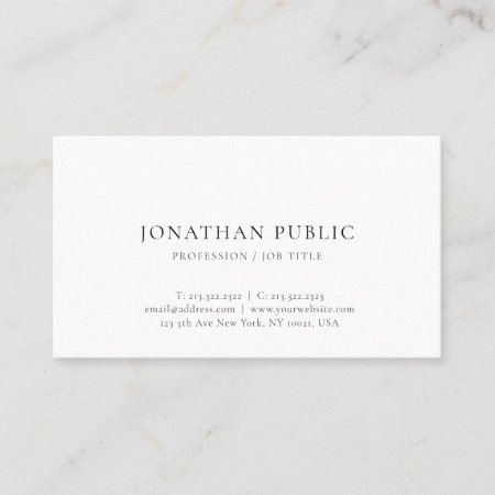 Modern Minimalistic Elegant Simple Professional Business Card