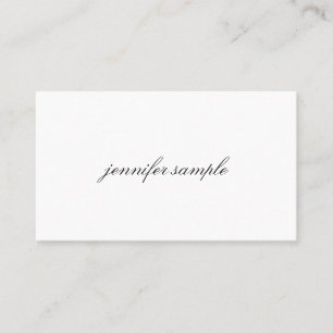 Modern Minimalistic Elegant Sleek Cursive Script Business Card