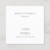 Modern Minimalistic Elegant Template Professional Square Business Card (Back)