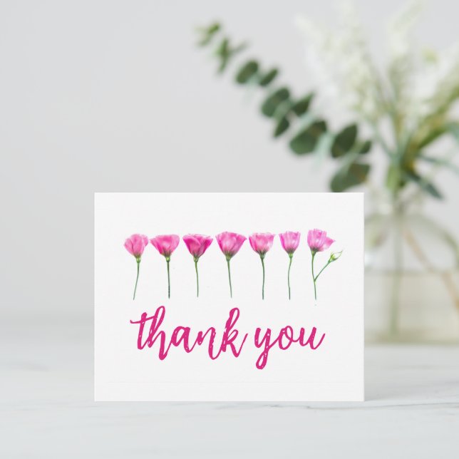 Modern minimalistic floral thank you card (Standing Front)