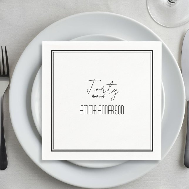 Modern Minimalistic Forty and Fab Napkins (Creator Uploaded)