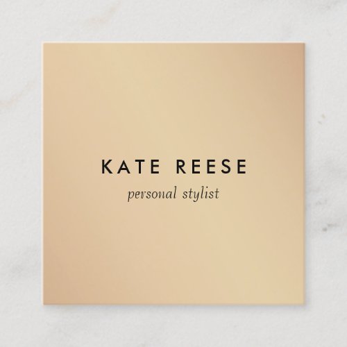 Modern Minimalistic Gold Professional Stylist Square Business Card