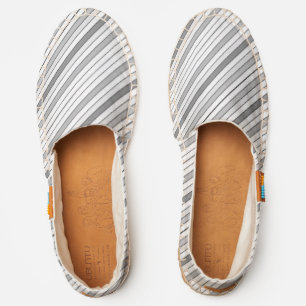 Modern Minimalistic Grey White Gradient Striped Espadrilles