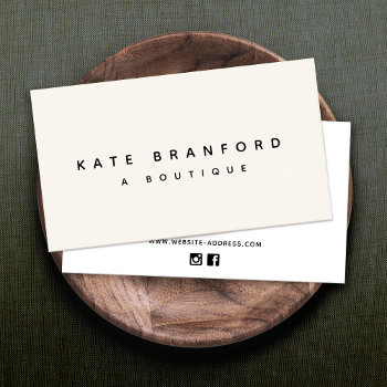 Modern Minimalistic Ivory Professional Business Card by sm_business_cards at Zazzle