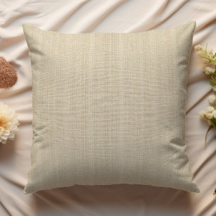 Modern Minimalistic Light Beige Burlap Throw Pillow