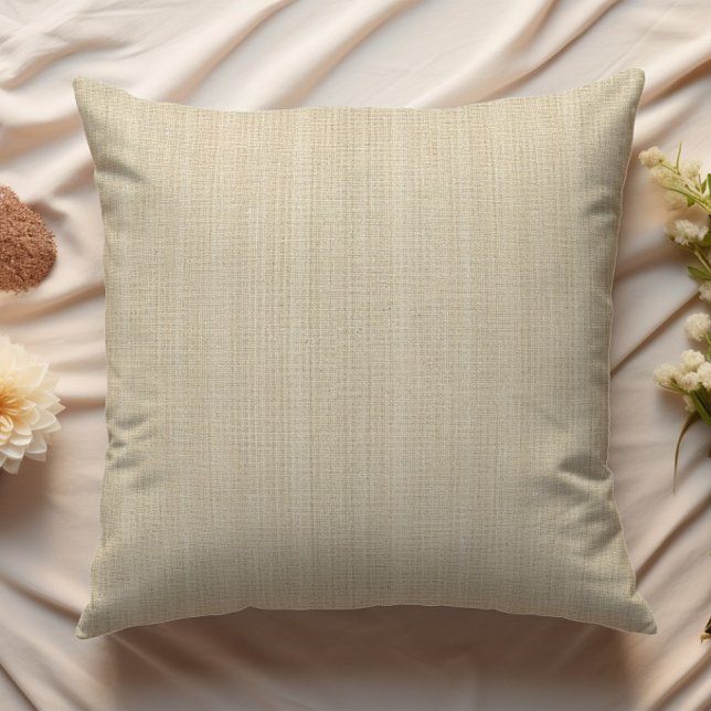 Modern Minimalistic Light Beige Burlap  Throw Pillow (Creator Uploaded)