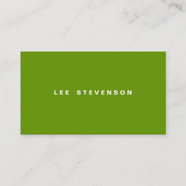 Modern Minimalistic Lime Green Business Card (Front)