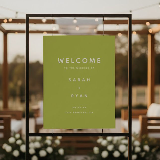 Modern Minimalistic Lime Green Wedding Welcome Foam Board (Creator Uploaded)