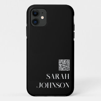 Modern Minimalistic Logo QR Code Professional iPhone 11 Case