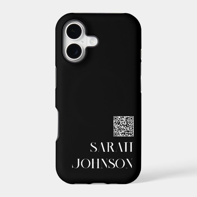 Modern Minimalistic Logo QR Code Professional Iphone Case (Back)