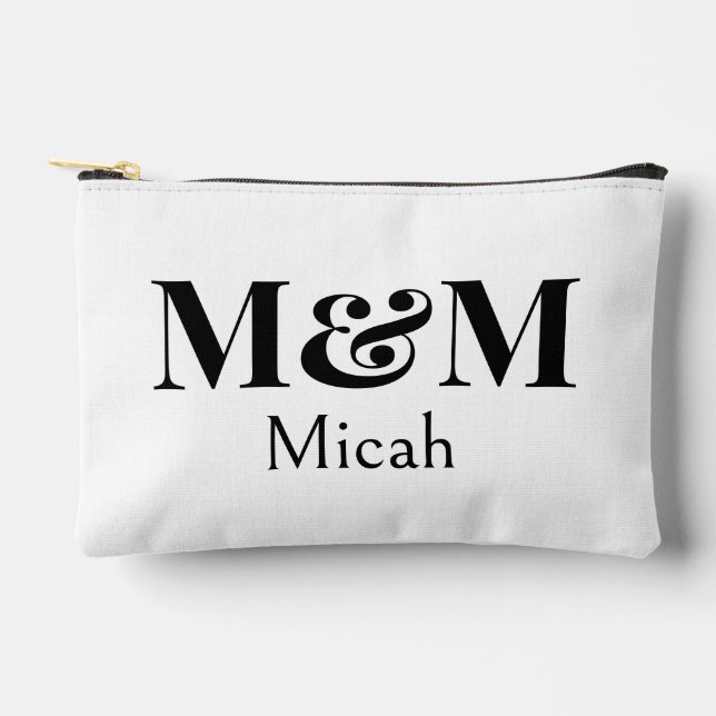 Modern Minimalistic Monogram Modern Luxury Elegant Accessory Pouch (Front)