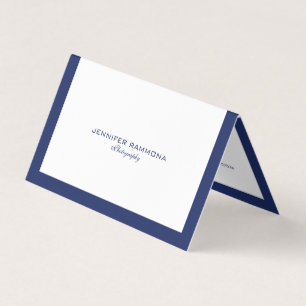 Modern Minimalistic Navy-blur Border Business Card