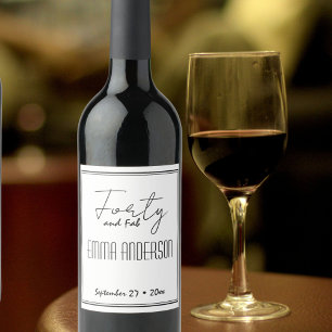 Modern Minimalistic Personalized text Sharp Frame Wine Label