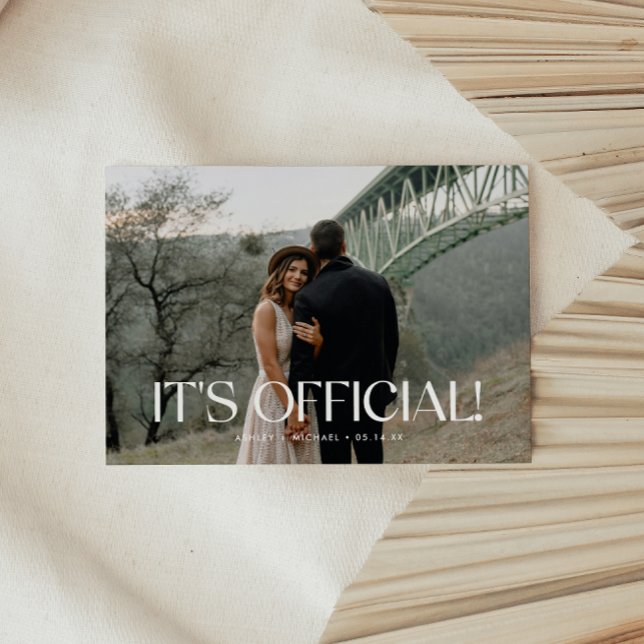 Modern Minimalistic Photo Wedding Elopement Announcement (Creator Uploaded)