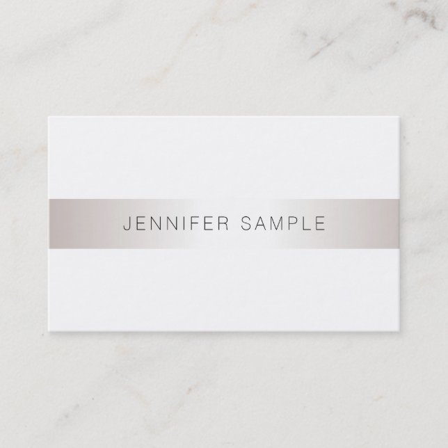 Modern Minimalistic Plain Trendy Salon Elegant Business Card (Front)