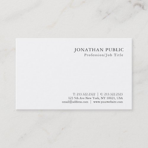 Modern Minimalistic Professional Classy Design Business Card