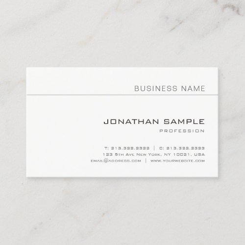 Modern Minimalistic Professional Elegant Plain Business Card