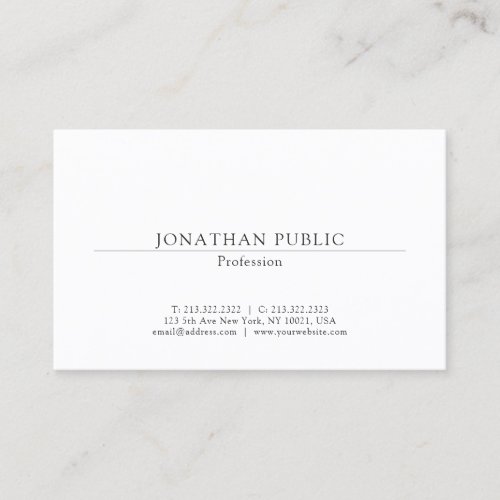 Modern Minimalistic Professional Elegant Template Business Card