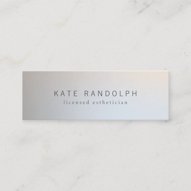 Modern Minimalistic Professional Luminous Silver Mini Business Card (Front)