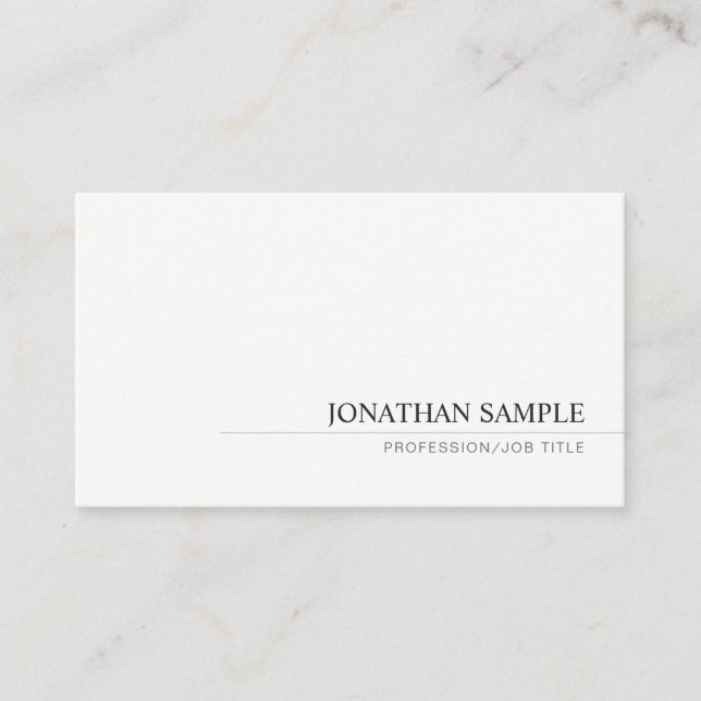 Modern Minimalistic Professional Simple Template Business Card (Front)
