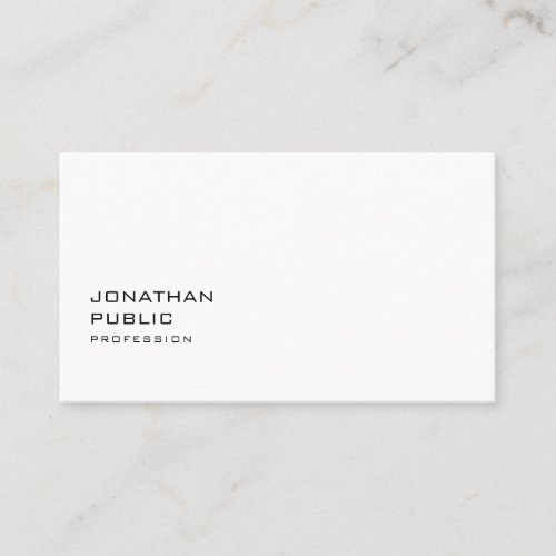 Modern Minimalistic Professional Sleek Chic Plain Business Card