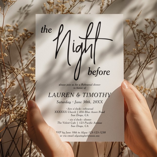 Modern Minimalistic Rehearsal Dinner Invitation (Creator Uploaded)