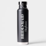 Modern Minimalistic Script Wedding Bridal Party Water Bottle<br><div class="desc">Thank your bridal party with these practical Personalized Bridal Party Water Bottles! Perfect to bring on the bachelorette trip weekend! Title can be altered to any text including Jr. Bridesmaid,  Maid of Honor,  Matron of Honor and Flower Girl.  Different color options available.</div>