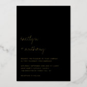 Modern Minimalistic Script Wedding Real Foil Invitation (Front)
