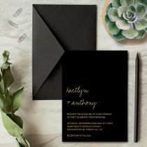 Modern Minimalistic Script Wedding Real Foil Invitation