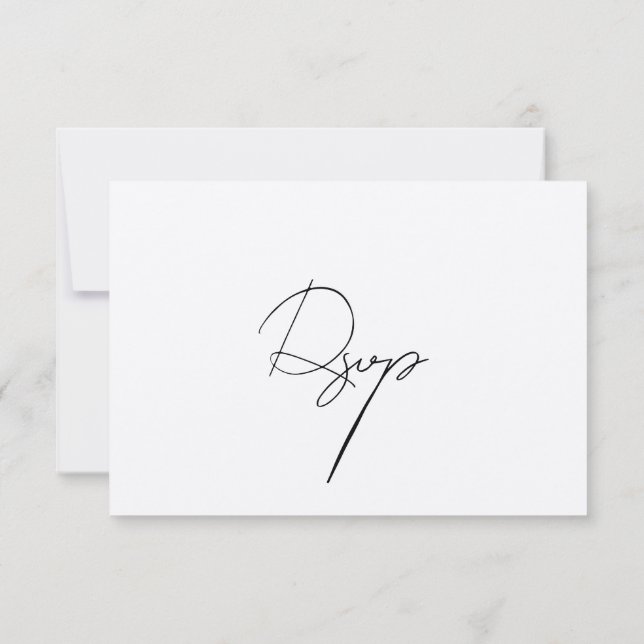 Modern Minimalistic Simple Elegant  RSVP Card (Back)