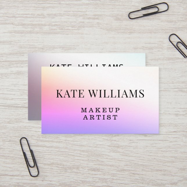 Modern minimalistic simple professional luminous p business card (Front/Back In Situ)