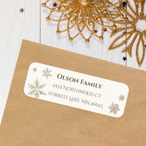 Modern Minimalistic Snowflake Return Address Label