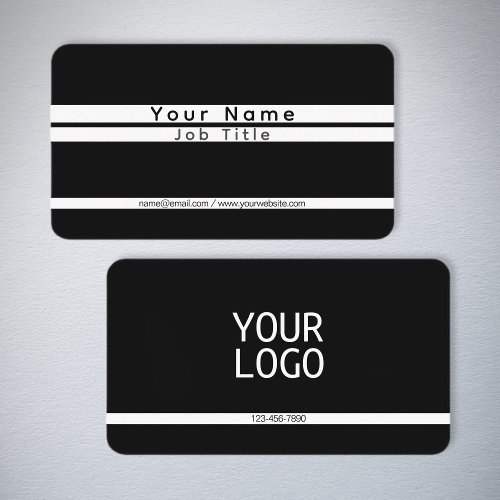 Modern Minimalistic Stripes Black  White Business Card