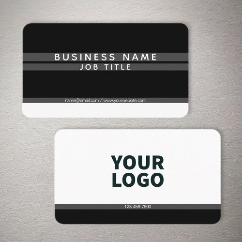 Modern Minimalistic Stripes Grey Black  White Business Card