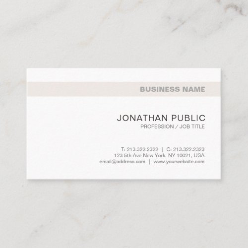 Modern Minimalistic Stylish Design Company Trendy Business Card