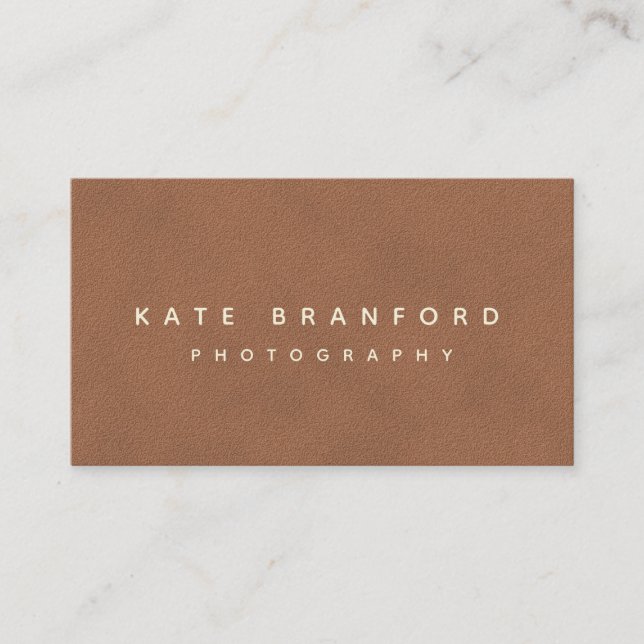 Modern Minimalistic Terracotta Tan Professional Business Card (Front)