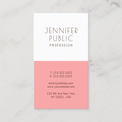 Modern Minimalistic Trendy Elegant Template Business Card