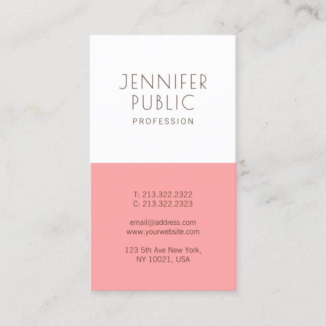 Modern Minimalistic Trendy Elegant Template Business Card (Front)