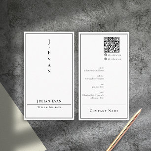 Modern Minimalistic Vertical White Business Card
