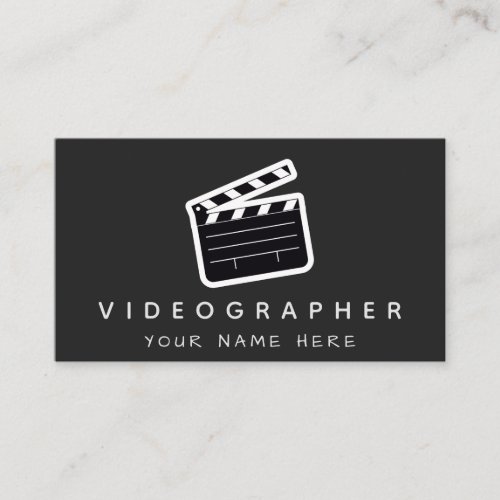 Modern Minimalistic Videographer Video Production Business Card