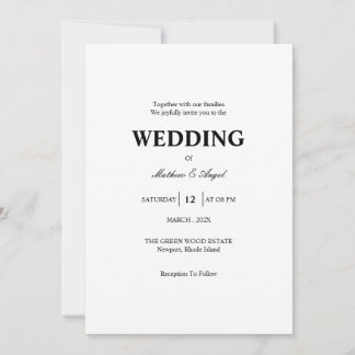 Modern Minimalistic Wedding Invitation