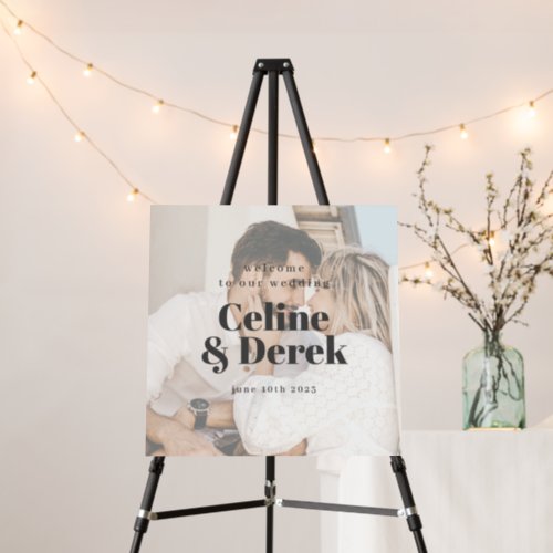 Modern Minimalistic Wedding Photo Welcome Sign