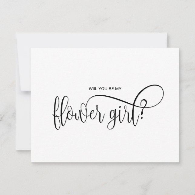 modern minimalistic will you be my flower girl invitation (Front)